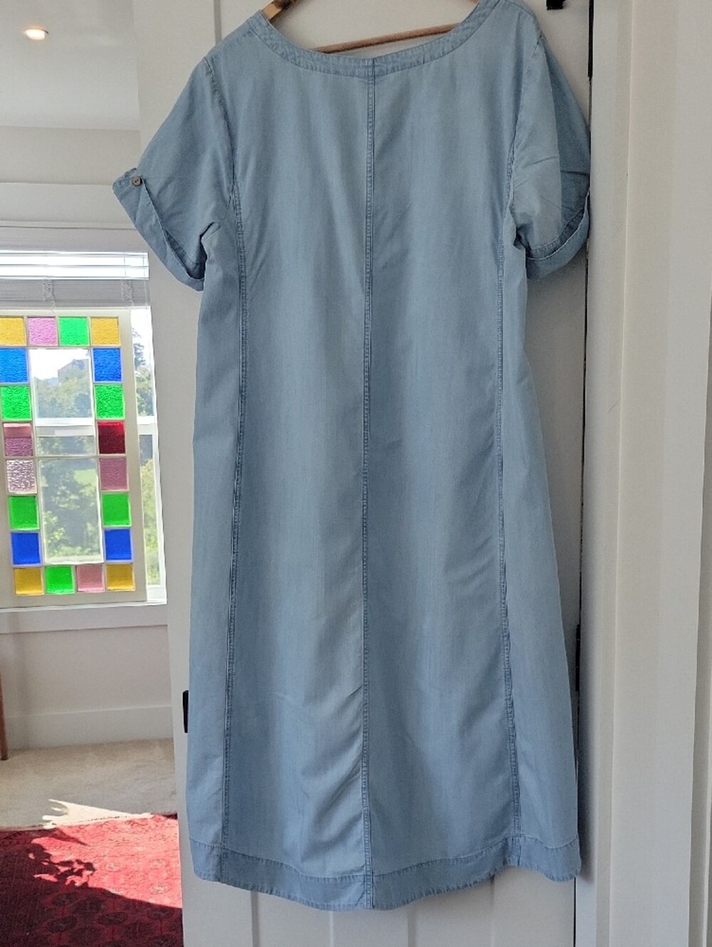 J. Jill Denim Light Blue Casual Tencel Midi Dress with Pockets - Picture 11 of 12